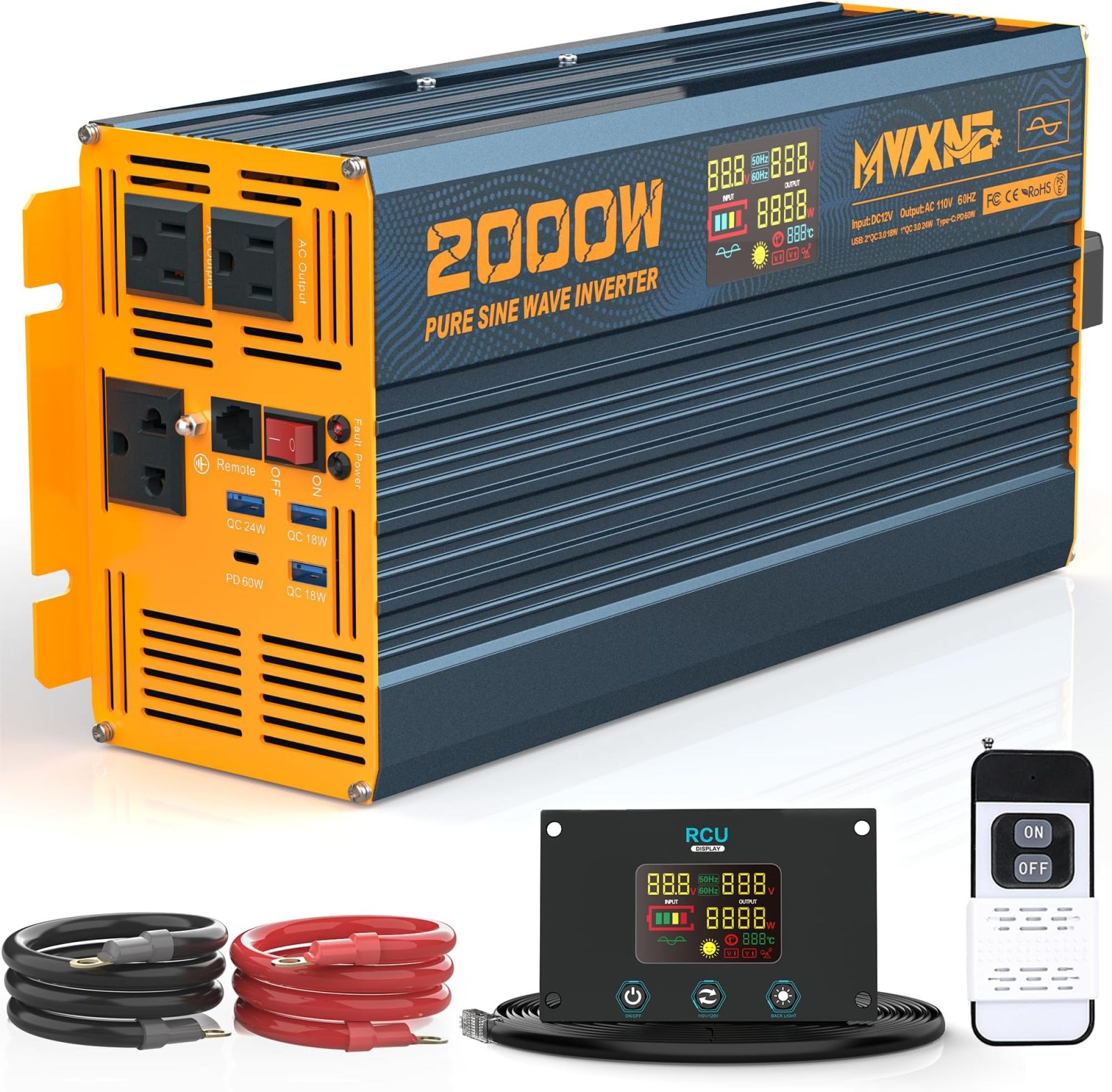 Photo by amazon.ca - How Many Amps Does a 12V 2000W Inverter Draw at Full Load?